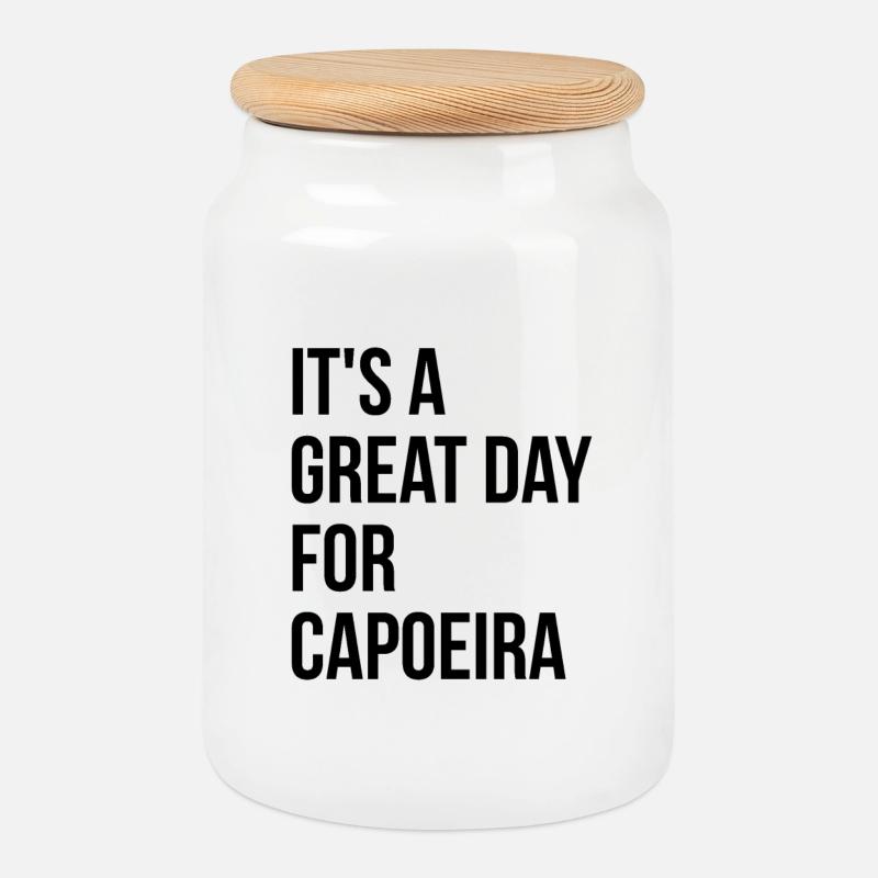Capoeira - Keksdose mit Holzdeckel - Weiß