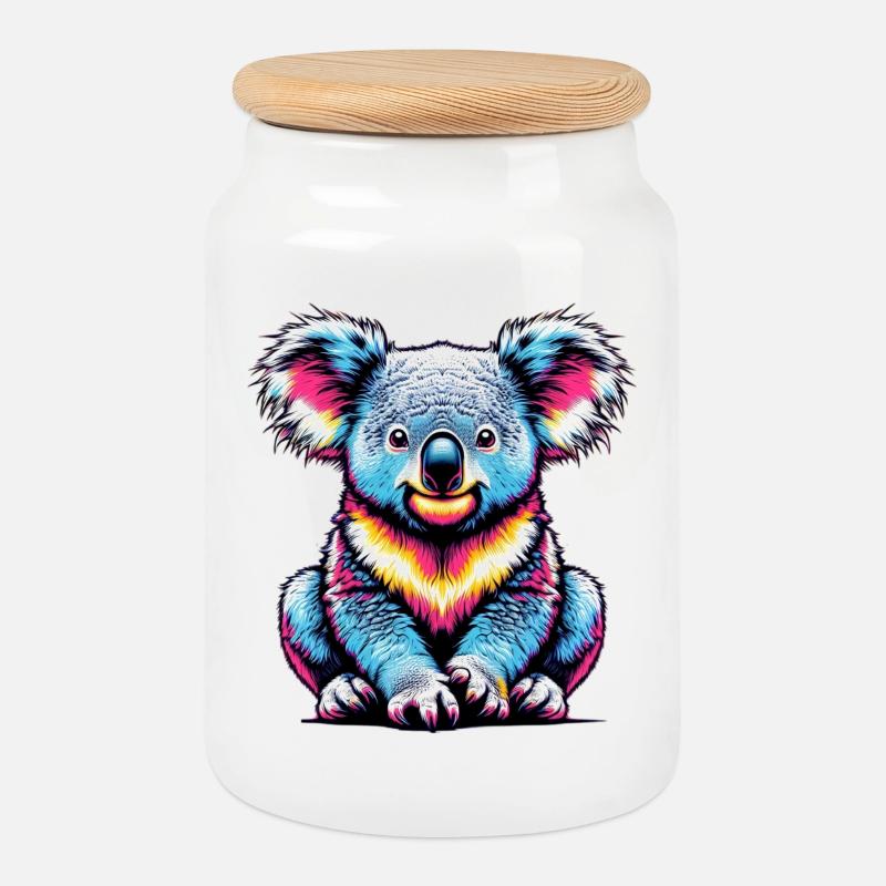 Koala - Keksdose mit Holzdeckel - Weiß