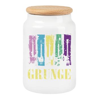 Grunge Guitare Couleur Pop Rock Style Vintage - Boîte à biscuits avec couvercle en bois - blanc - Devant