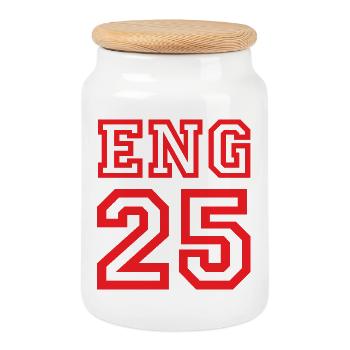 ANGLETERRE 2025 - Boîte à biscuits avec couvercle en bois - blanc - Devant