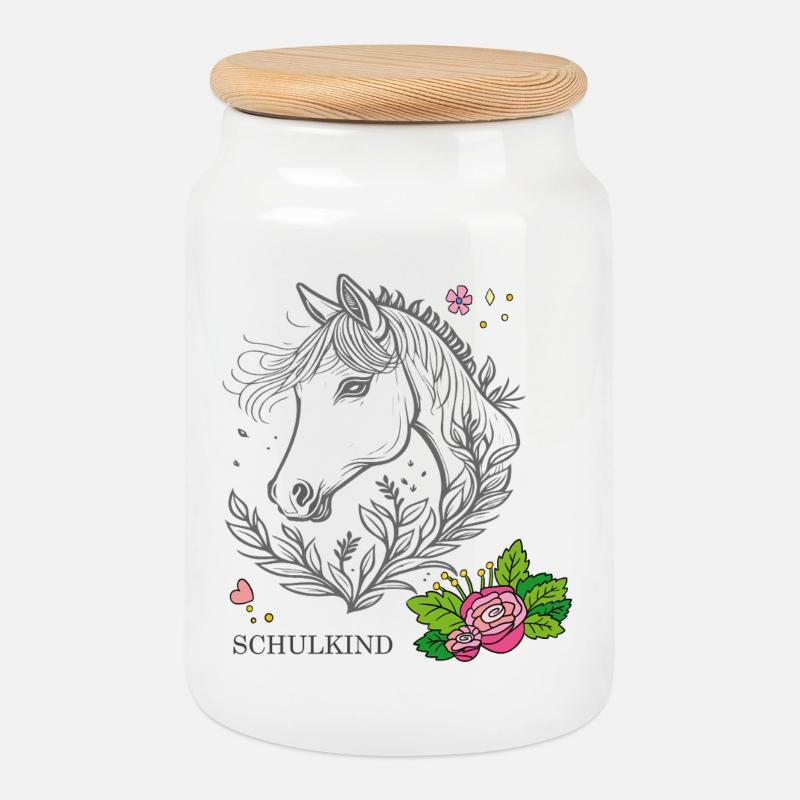 Schulkind - Keksdose mit Holzdeckel - Weiß