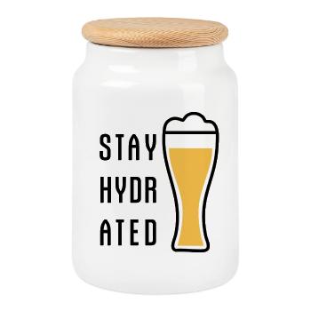 Stay Hydrated Weizenbier Weißbier Bier Party - Keksdose mit Holzdeckel - Weiß - Vorne