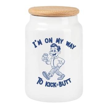 On My Way to kick butt (Guys) - Keksdose mit Holzdeckel - Weiß - Vorne