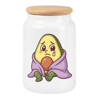 Sad Lawyer - Cookie Jar with Wooden Lid - white - Front