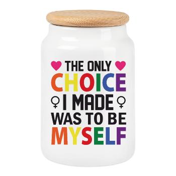 LGBT Pride Month - The Only Choice I made, was to - Cookie Jar with Wooden Lid - white - Front