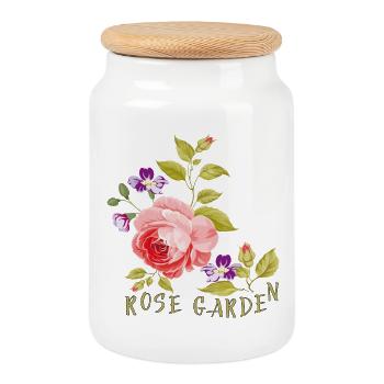 Rose Garden - Keksdose mit Holzdeckel - Weiß - Vorne