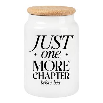 Just One More Chapter Before Bed - Cookie Jar with Wooden Lid - white - Front