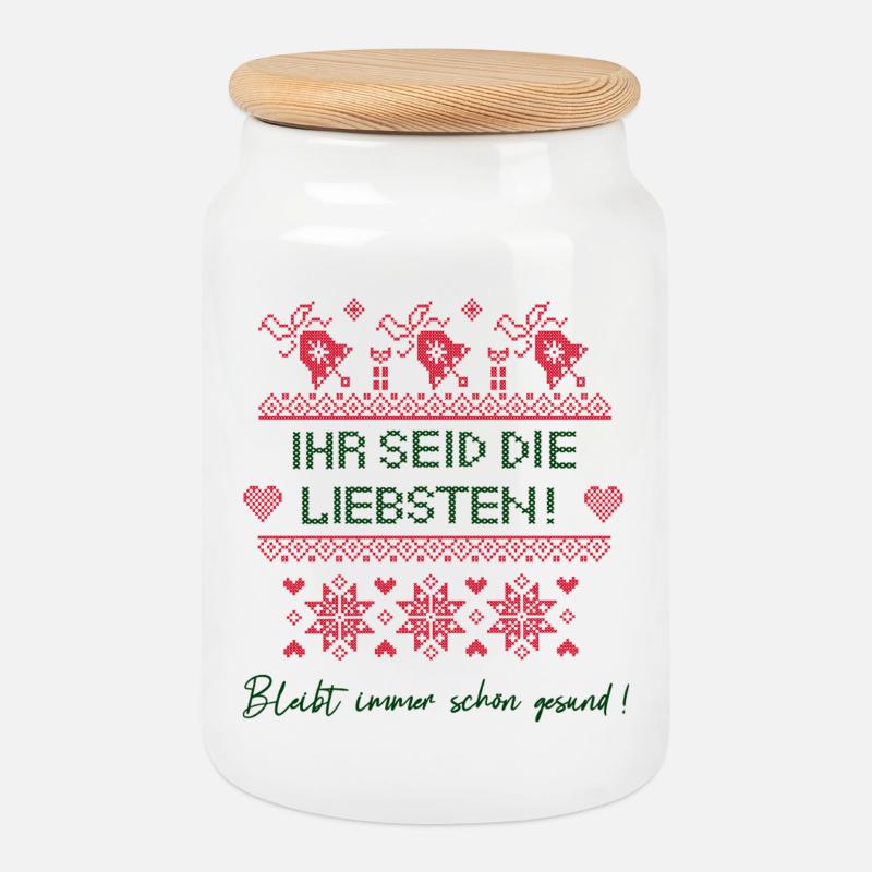 Weihnachten - Keksdose mit Holzdeckel - Weiß