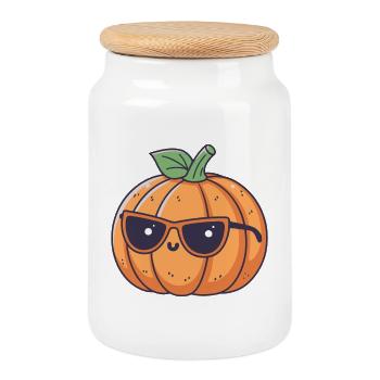 Pumpkin chic eyeglasses - Cookie Jar with Wooden Lid - white - Front