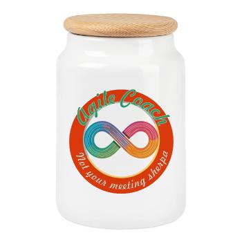 I am not your Meeting Sherpa - Cookie Jar with Wooden Lid - white - Front