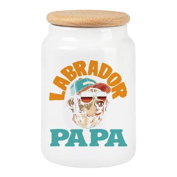Astuces du Labrador - Boîte à biscuits avec couvercle en bois - blanc - Devant