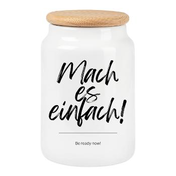 Motivation / Business / Create / Success - Cookie Jar with Wooden Lid - white - Front