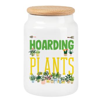 Garden & Plant Lovers Gifts - Cookie Jar with Wooden Lid - white - Front