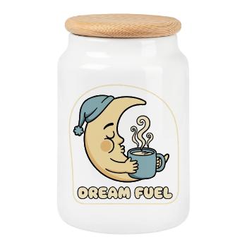 Magie du café Moondream - Boîte à biscuits avec couvercle en bois - blanc - Devant