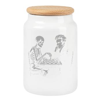 Duel d’échecs Kierkegaard - Boîte à biscuits avec couvercle en bois - blanc - Devant