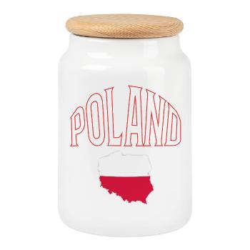 Poland - Keksdose mit Holzdeckel - Weiß - Vorne
