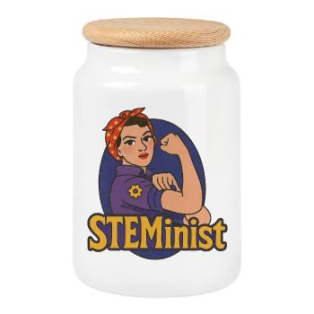 STEMinist Rosie Power - Keksdose mit Holzdeckel - Weiß - Vorne