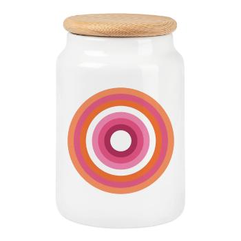 Palette Concentric Ring Lesbienne LGBTQ - Boîte à biscuits avec couvercle en bois - blanc - Devant