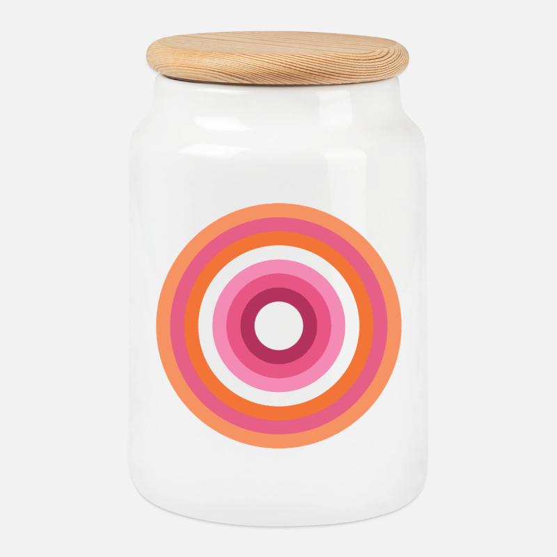  Concentric Ring Palette LGBTQ lesbian - Cookie Jar with Wooden Lid - white