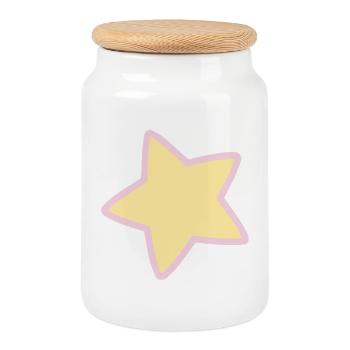 Pastel Sweetness Star - Keksdose mit Holzdeckel - Weiß - Vorne