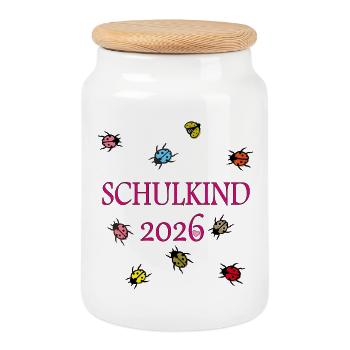 stolzes Schulkind - Keksdose mit Holzdeckel - Weiß - Vorne