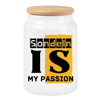 Sondeln_is_my_passion - Cookie Jar with Wooden Lid - white - Front