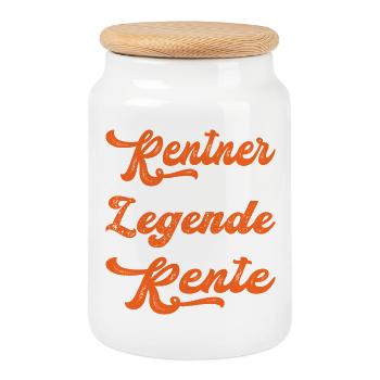 Typographie rétro orange 2028 Retraité 2026 - Boîte à biscuits avec couvercle en bois - blanc - Devant
