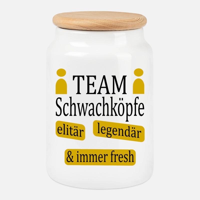 Team Schwachköpfe Elitär Legendär: Immer Fresh - Keksdose mit Holzdeckel - Weiß