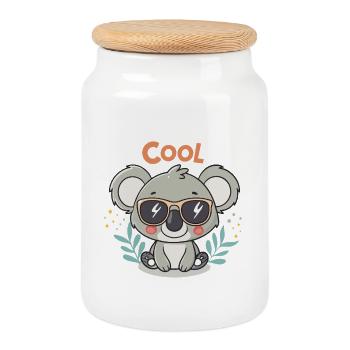 Koala Cool Sunglasses - Keksdose mit Holzdeckel - Weiß - Vorne