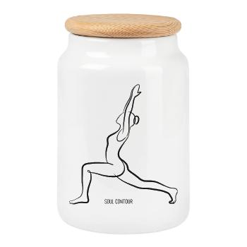 SOUL CONTOUR - Virabhadrasana - Keksdose mit Holzdeckel - Weiß - Vorne