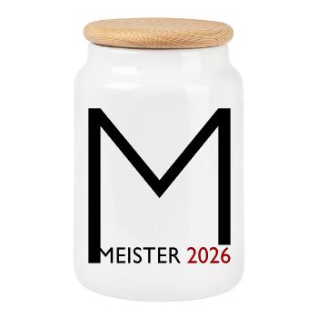 Congratulations on the 2026 championship - Cookie Jar with Wooden Lid - white - Front