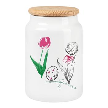  Ostern - Keksdose mit Holzdeckel - Weiß - Vorne