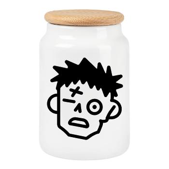 zombie - Boîte à biscuits avec couvercle en bois - blanc - Devant