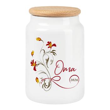 Grandma 2026 - Cookie Jar with Wooden Lid - white - Front