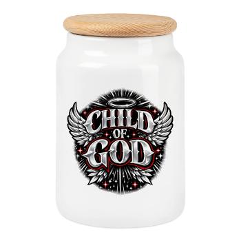 Vêtements de ville Enfant de Dieu - Boîte à biscuits avec couvercle en bois - blanc - Devant