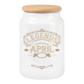 Cadeau Anniversaire Avril 1983 Génial depuis Avril - Boîte à biscuits avec couvercle en bois - blanc - Devant