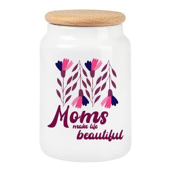Lustiges Mama Oma Muttertag Geschenk Design Humor - Keksdose mit Holzdeckel - Weiß - Vorne