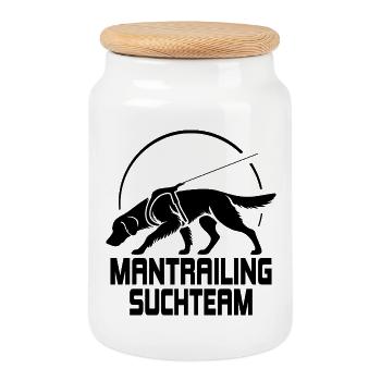 Golden Retriever Mantrailing Suchteam Hunde Hund - Keksdose mit Holzdeckel - Weiß - Vorne