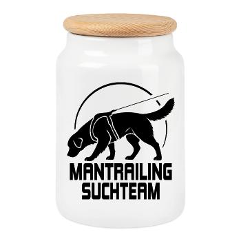 Golden Retriever Mantrailing Suchteam Hunde Hund - Keksdose mit Holzdeckel - Weiß - Vorne