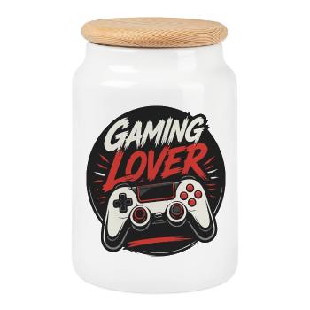 Eat Sleep Game Repeat Gaming - Keksdose mit Holzdeckel - Weiß - Vorne
