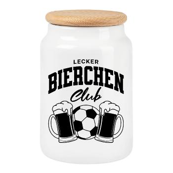 Lecker Bierchen Club - Keksdose mit Holzdeckel - Weiß - Vorne
