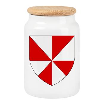 Blason du Gâtinais - Boîte à biscuits avec couvercle en bois - blanc - Devant
