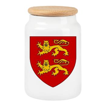 Blason héraldique de la Normandie - Boîte à biscuits avec couvercle en bois - blanc - Devant