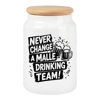 Malle 2026 Ne Change Jamais une équipe de boisson Malle - Boîte à biscuits avec couvercle en bois - blanc - Devant