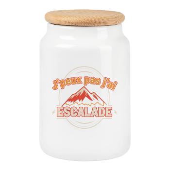 J'peux pas j'ai Escalade - Boîte à biscuits avec couvercle en bois - blanc - Devant