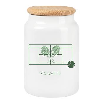 Game. Set. Match. - Cookie Jar with Wooden Lid - white - Front