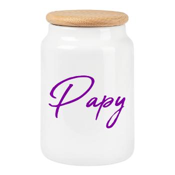 GRANDPA. DAD. FATHER'S DAY. HAPPY FATHER'S DAY - Cookie Jar with Wooden Lid - white - Front