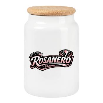 Rosanero Sicily - Cookie Jar with Wooden Lid - white - Front