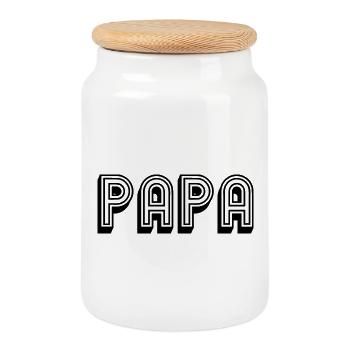 HAPPY FATHER'S DAY. DAD. FATHER'S DAY. FATHER - Cookie Jar with Wooden Lid - white - Front