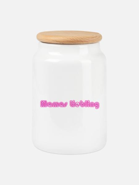 Mamas Liebling - Keksdose mit Holzdeckel - Weiß